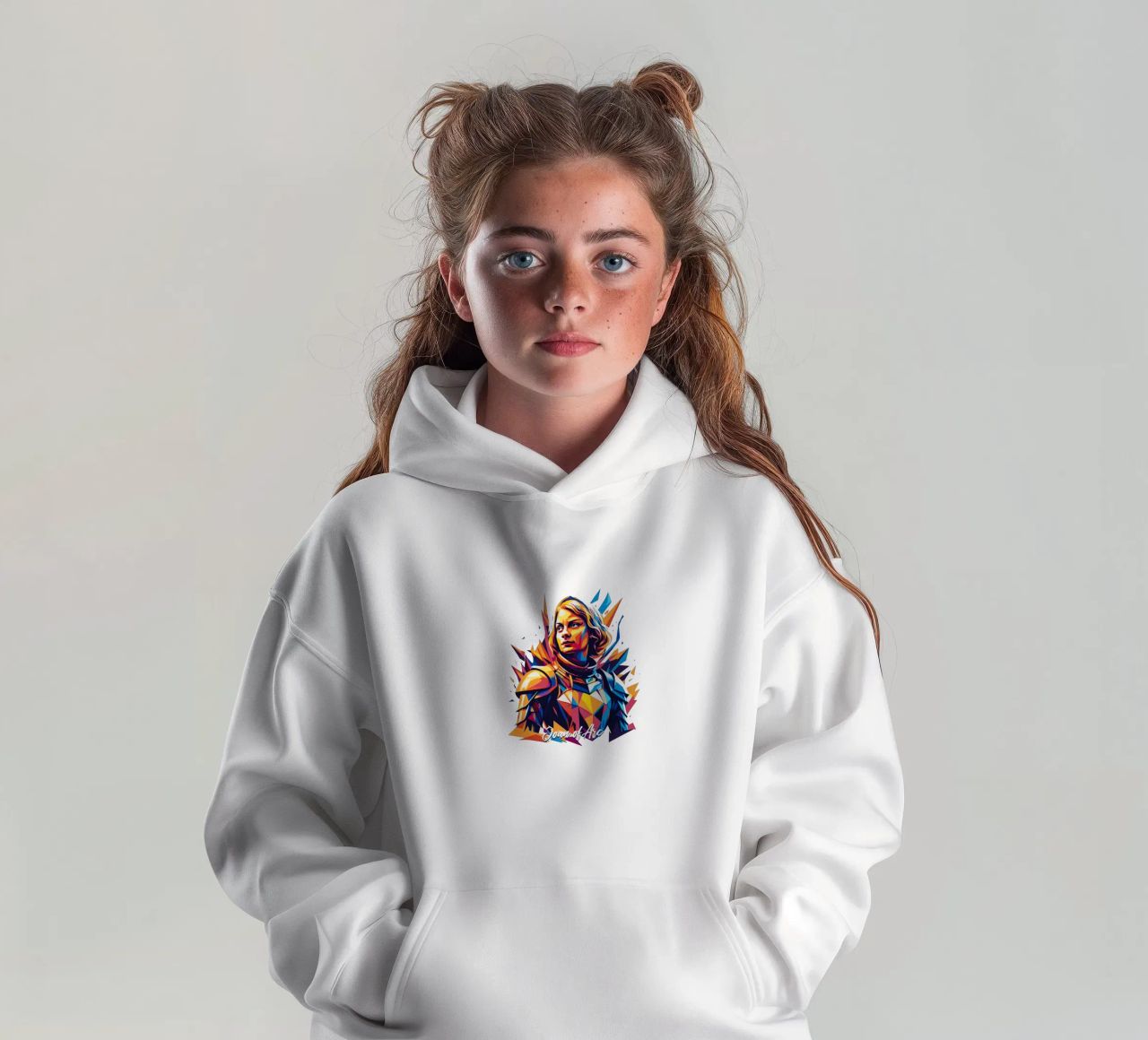 Joan of Arc WPAP Pop Art sudadera con capucha para niño de vectorartnesia