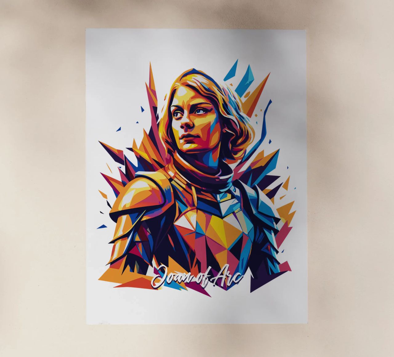 Joan of Arc WPAP Pop Art lámina retroiluminada de vectorartnesia