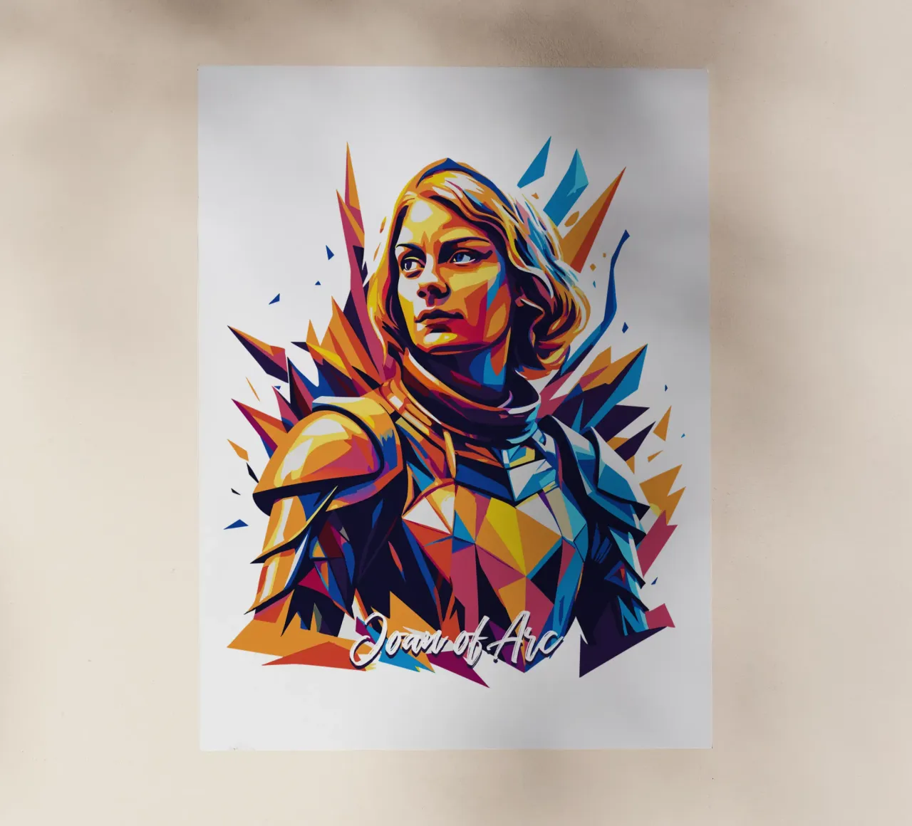Joan of Arc WPAP Pop Art pellicola backlit da vectorartnesia