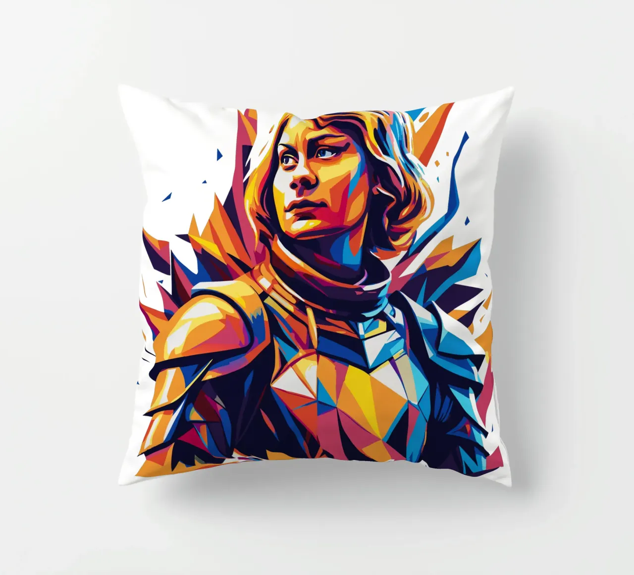 Joan of Arc WPAP Pop Art Kissen von vectorartnesia