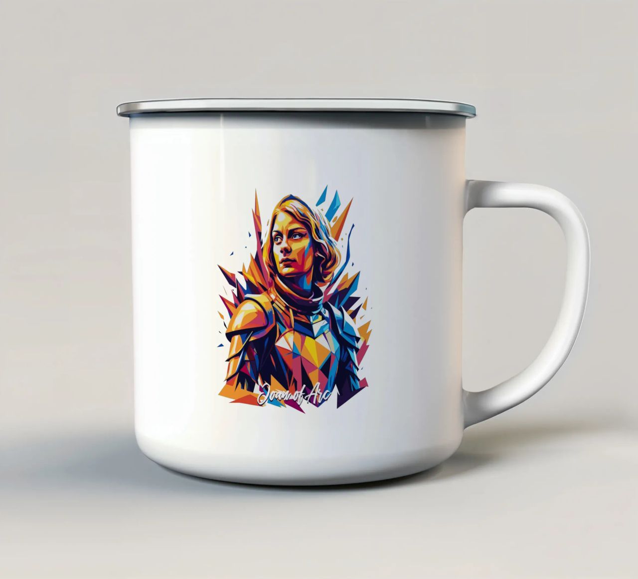 Joan of Arc WPAP Pop Art taza de esmalte de vectorartnesia