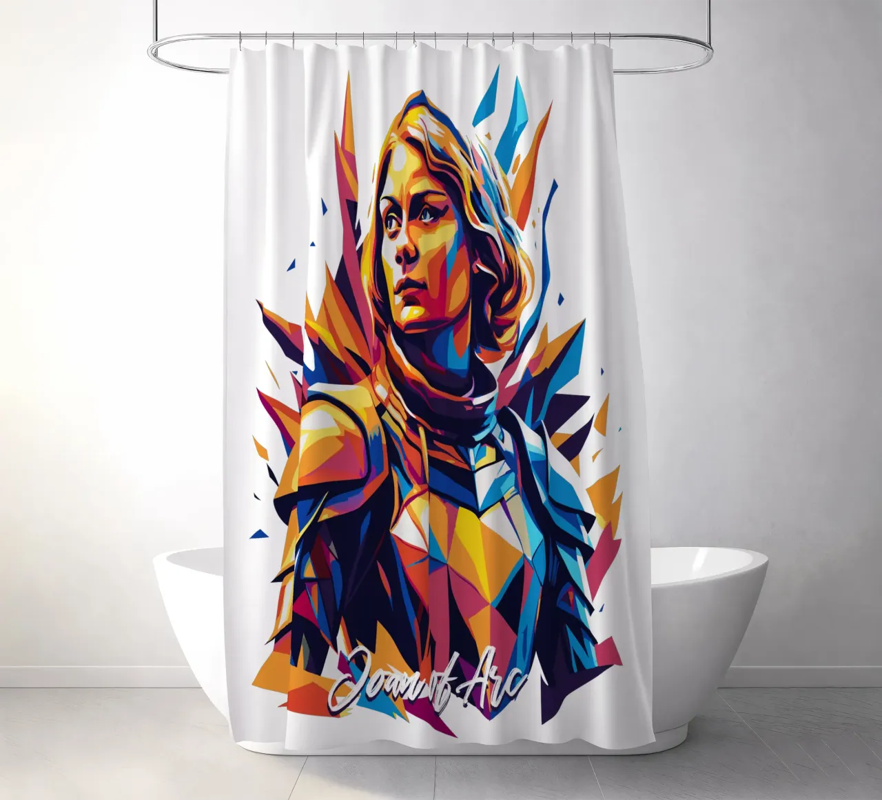 Joan of Arc WPAP Pop Art tenda da doccia da vectorartnesia