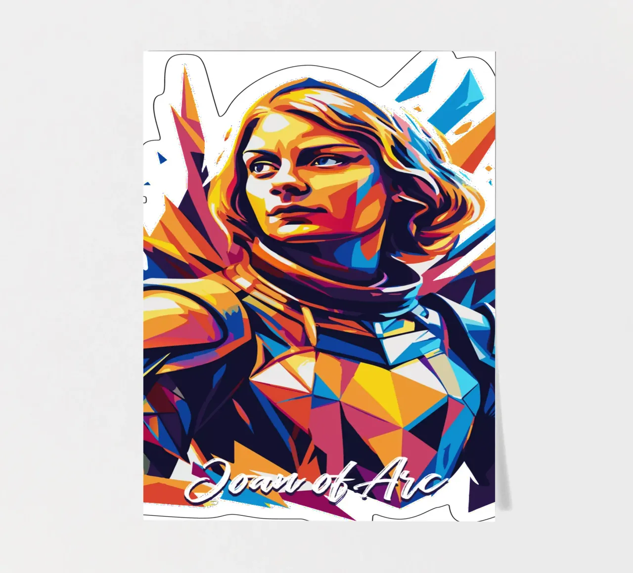 Joan of Arc WPAP Pop Art foglio adesivo da vectorartnesia