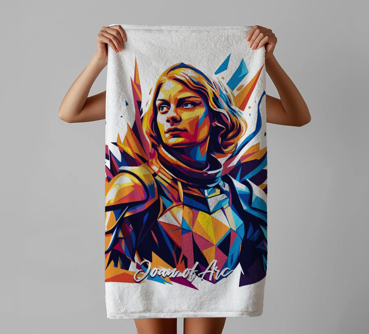 Joan of Arc WPAP Pop Art toalla de baño de vectorartnesia