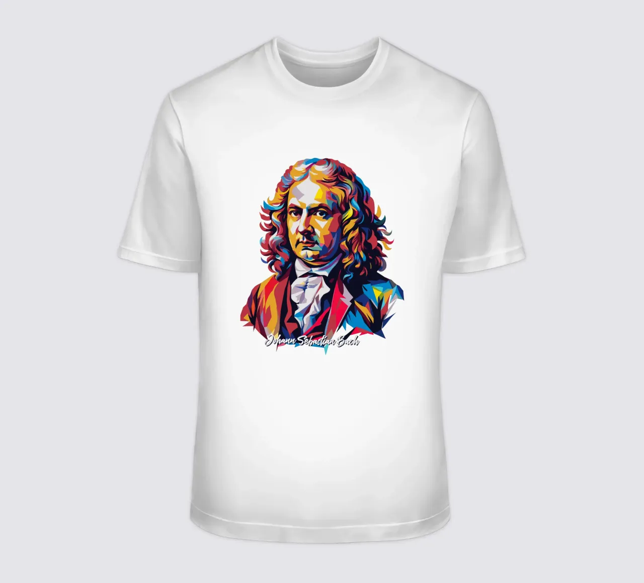 Johann Sebastian Bach in WPAP Pop Art t-shirt da vectorartnesia