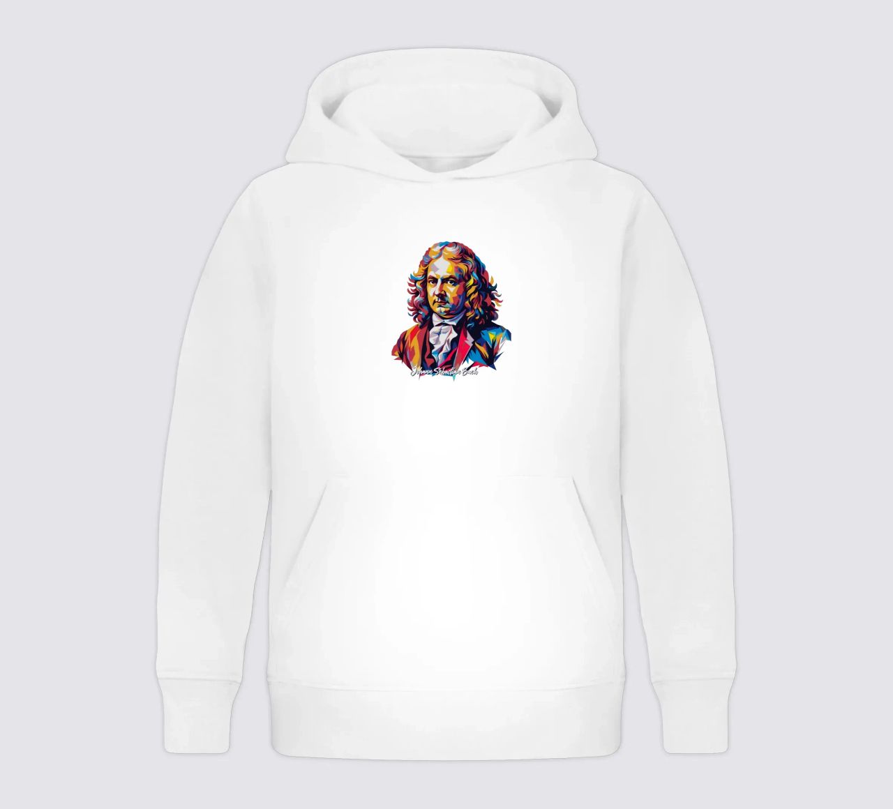 Johann Sebastian Bach in WPAP Pop Art felpa bambino con cappuccio da vectorartnesia