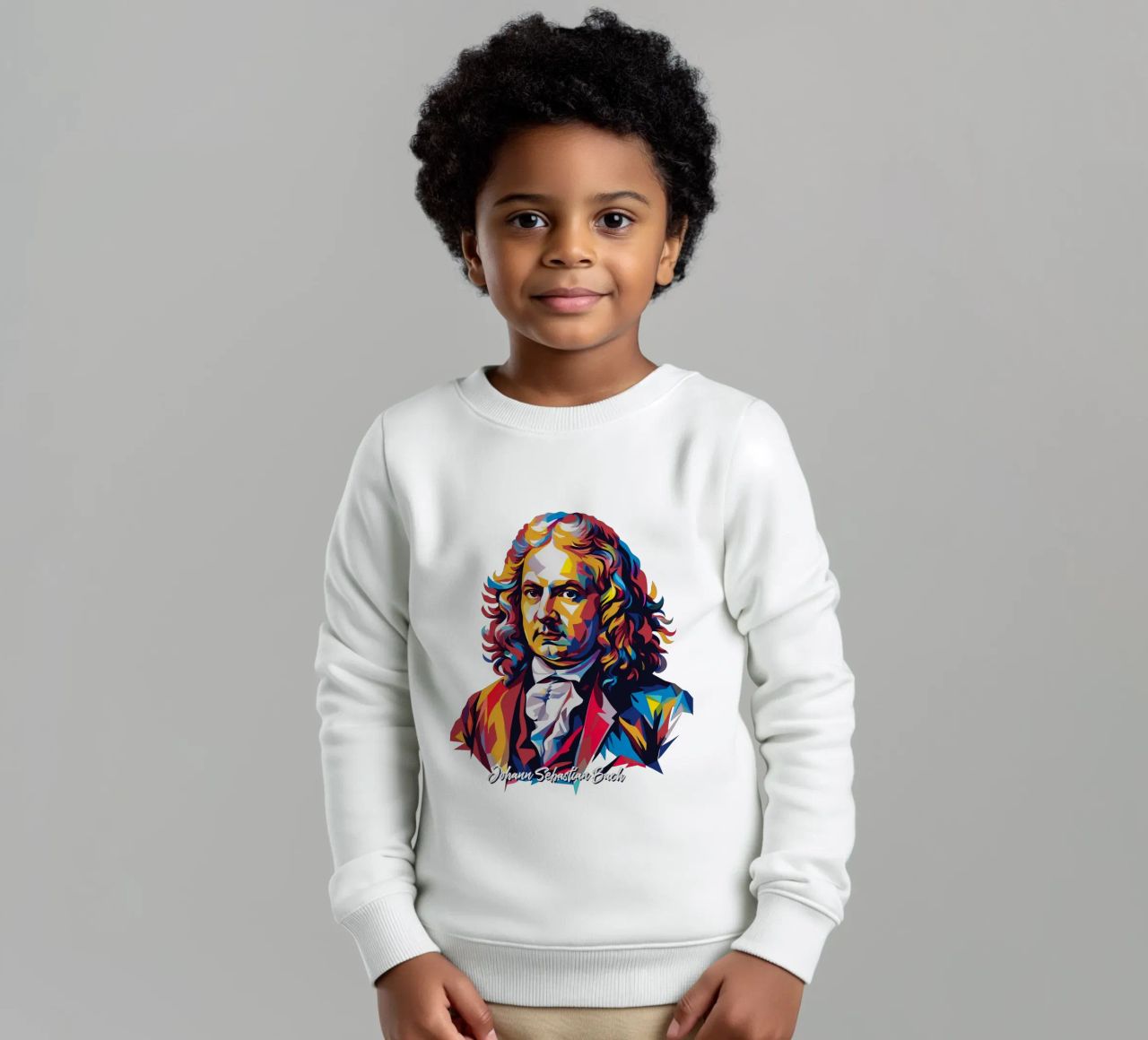 Johann Sebastian Bach in WPAP Pop Art felpa bambino da vectorartnesia