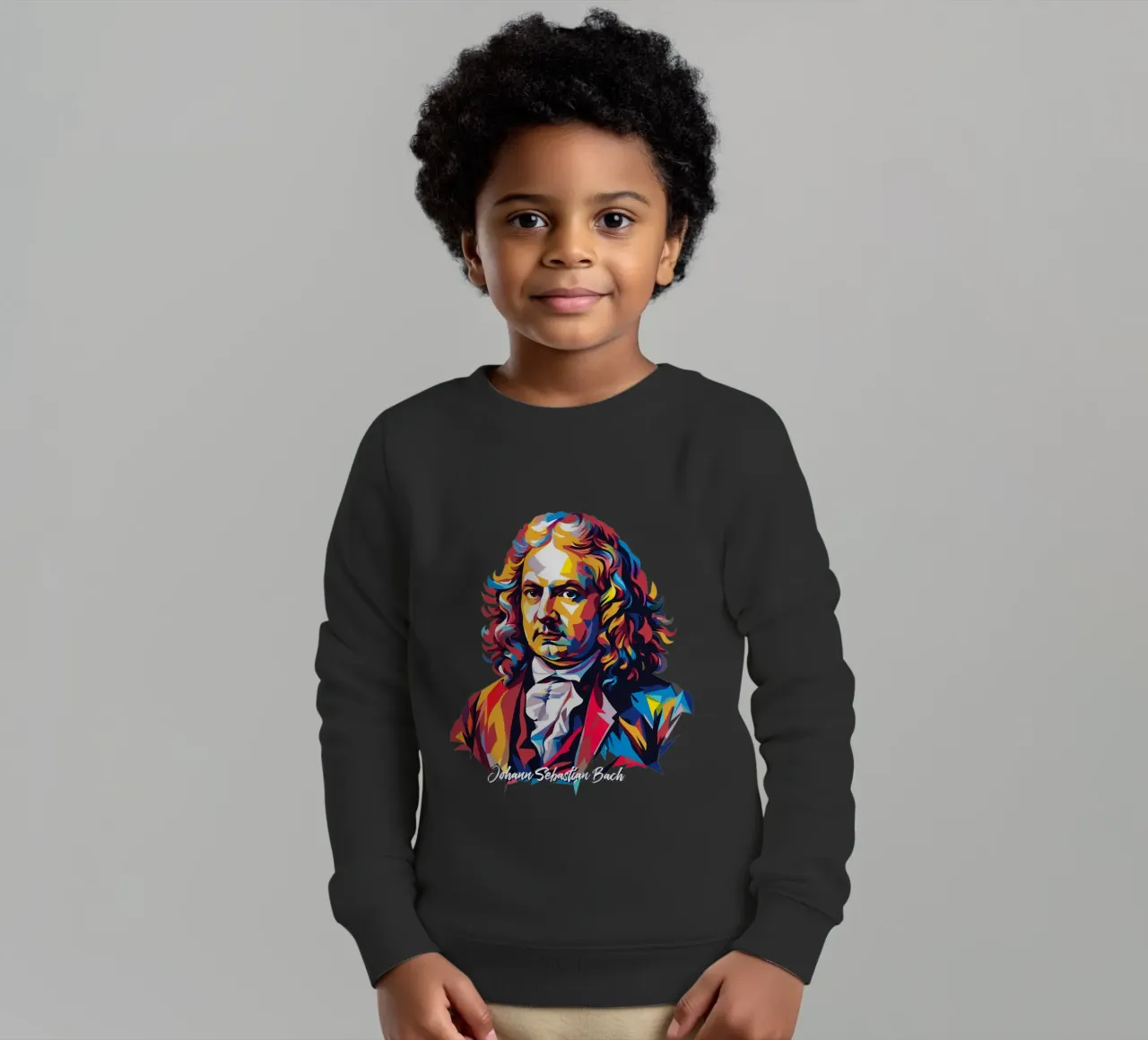 Johann Sebastian Bach in WPAP Pop Art felpa bambino da vectorartnesia