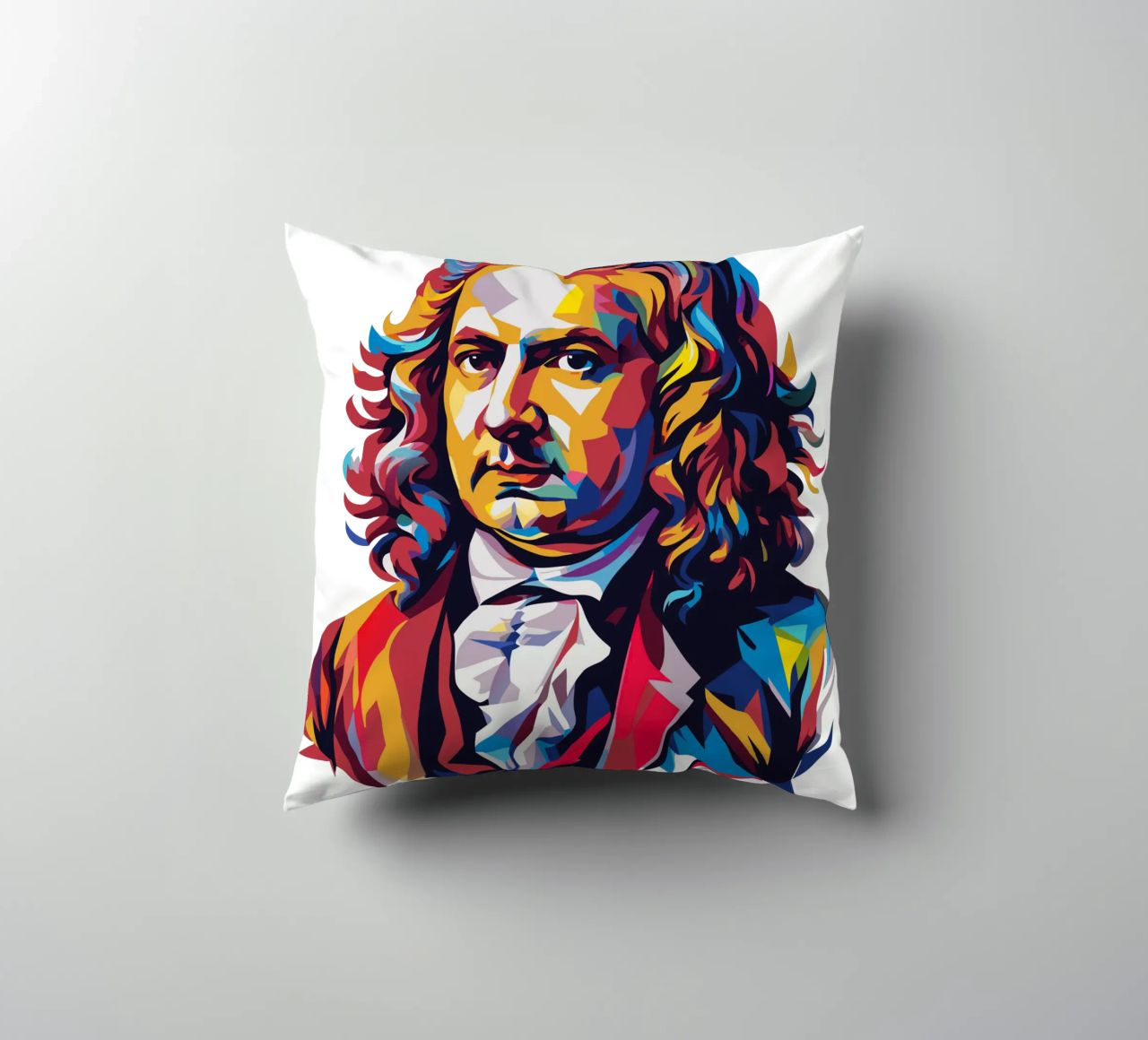 Johann Sebastian Bach in WPAP Pop Art cuscino da vectorartnesia
