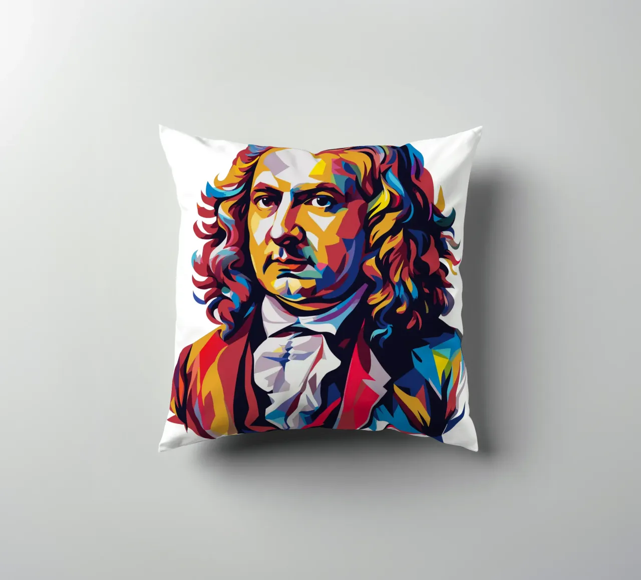 Johann Sebastian Bach in WPAP Pop Art cuscino da vectorartnesia