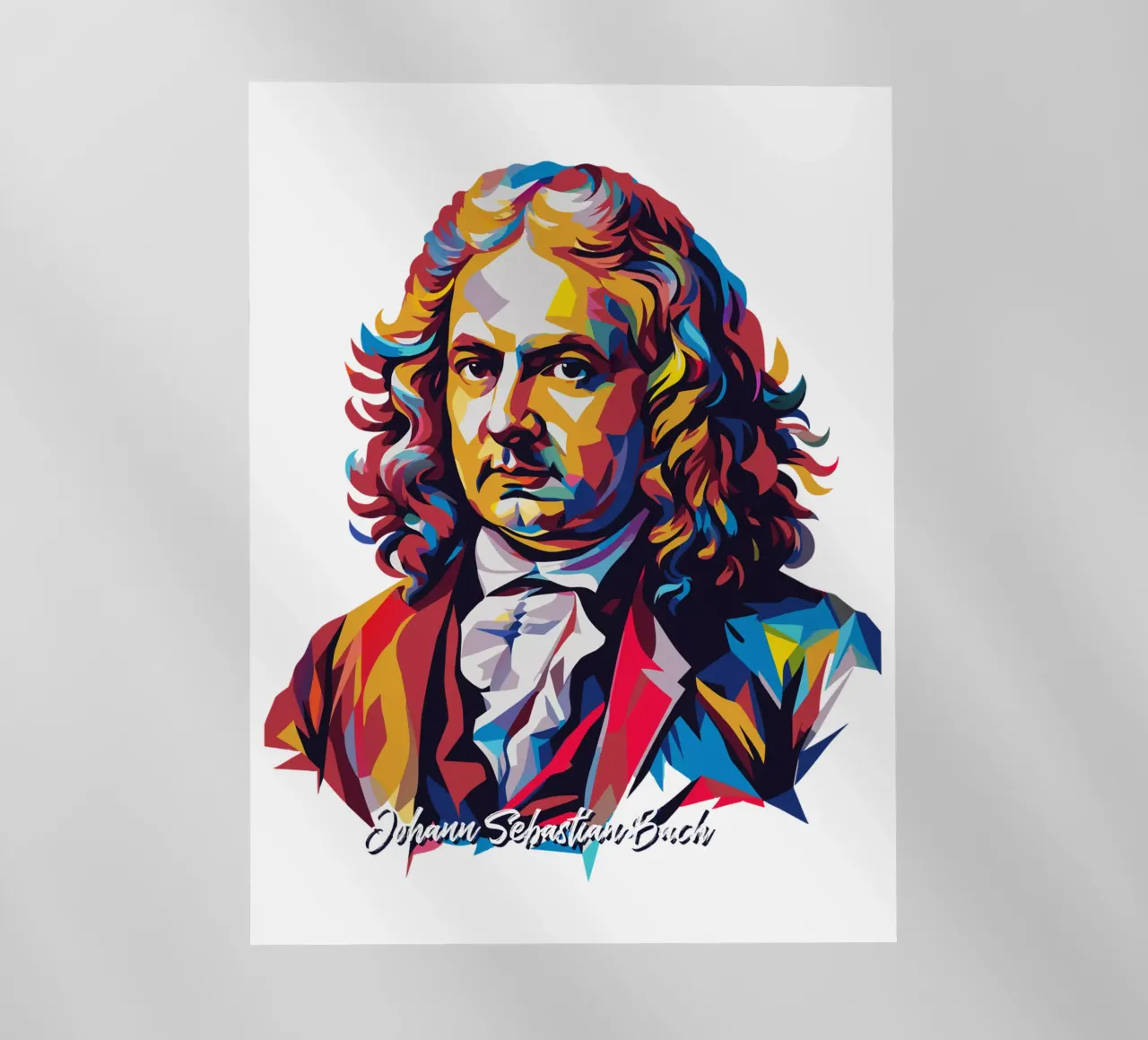 Johann Sebastian Bach in WPAP Pop Art pellicola backlit da vectorartnesia