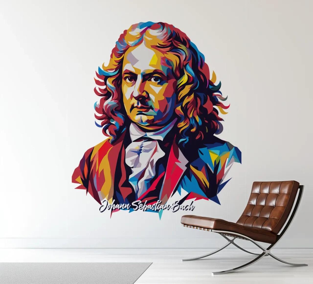 Johann Sebastian Bach in WPAP Pop Art papel para pared de vectorartnesia