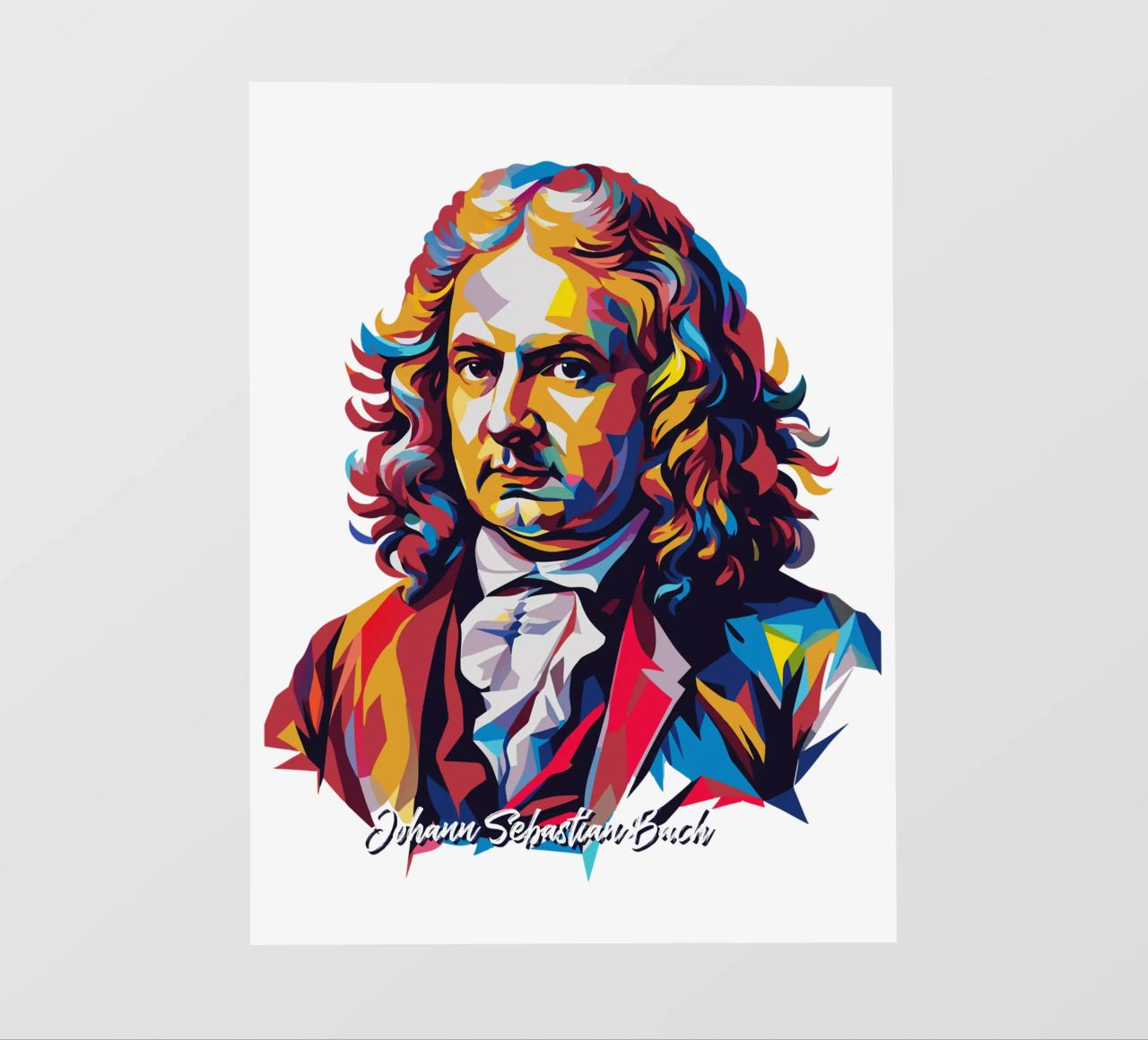 Johann Sebastian Bach in WPAP Pop Art telo in pvc da vectorartnesia