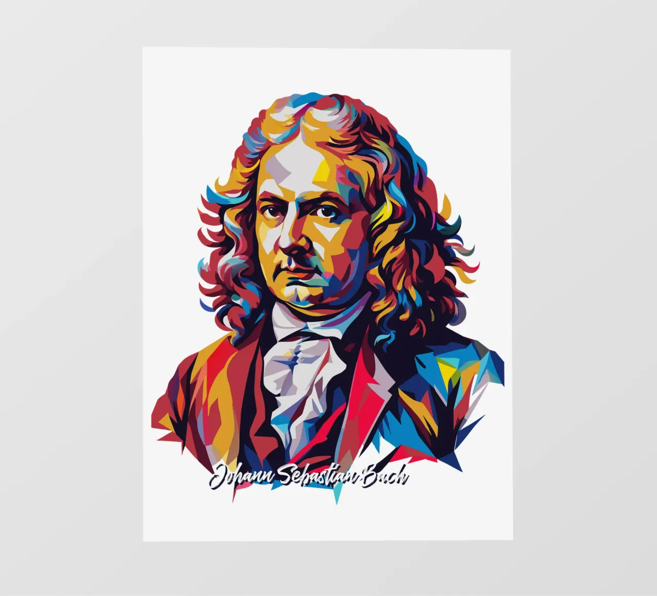 Johann Sebastian Bach in WPAP Pop Art telo in pvc da vectorartnesia