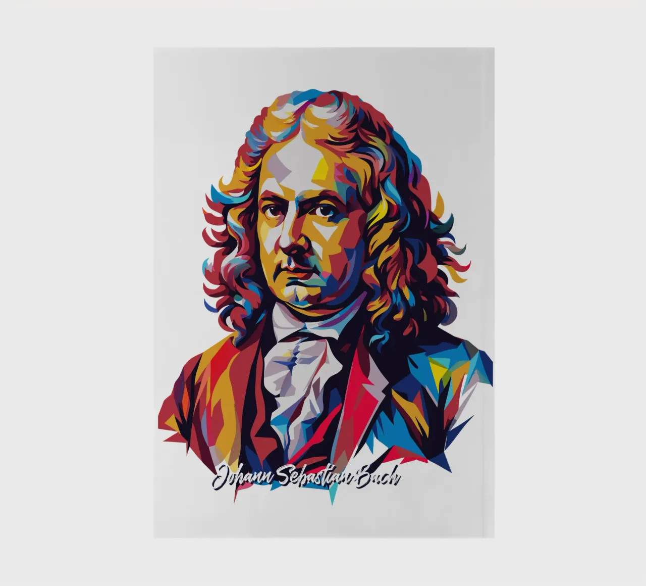 Johann Sebastian Bach in WPAP Pop Art notebook by vectorartnesia