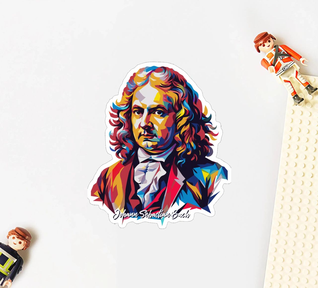 Johann Sebastian Bach in WPAP Pop Art adesivo da vectorartnesia