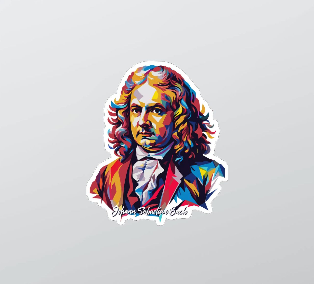 Johann Sebastian Bach in WPAP Pop Art adesivo da vectorartnesia