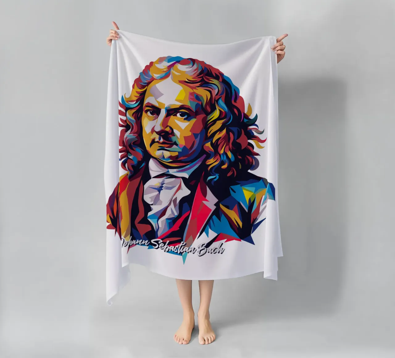 Johann Sebastian Bach in WPAP Pop Art telo mare da vectorartnesia