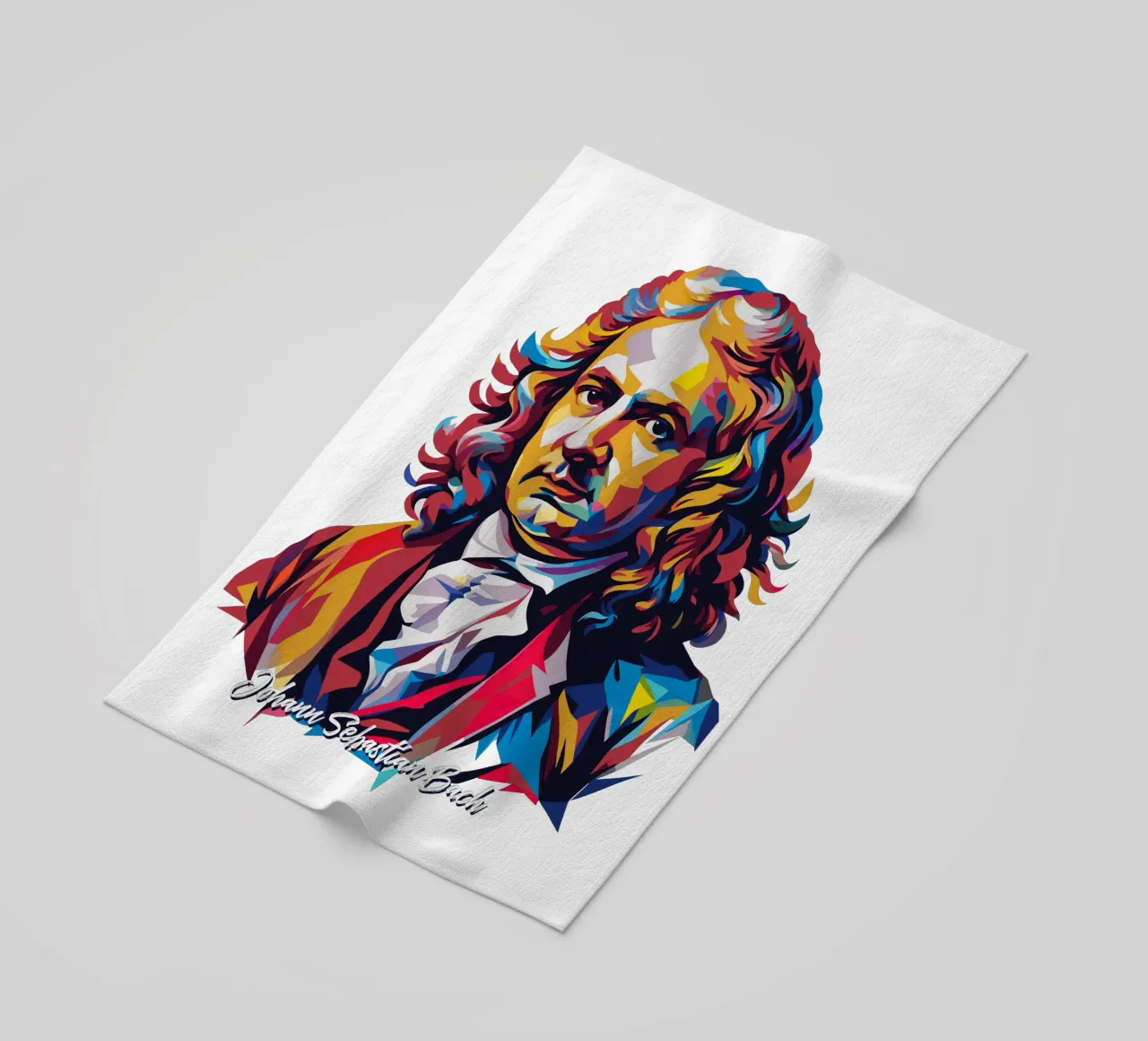 Johann Sebastian Bach in WPAP Pop Art toalla de playa de vectorartnesia