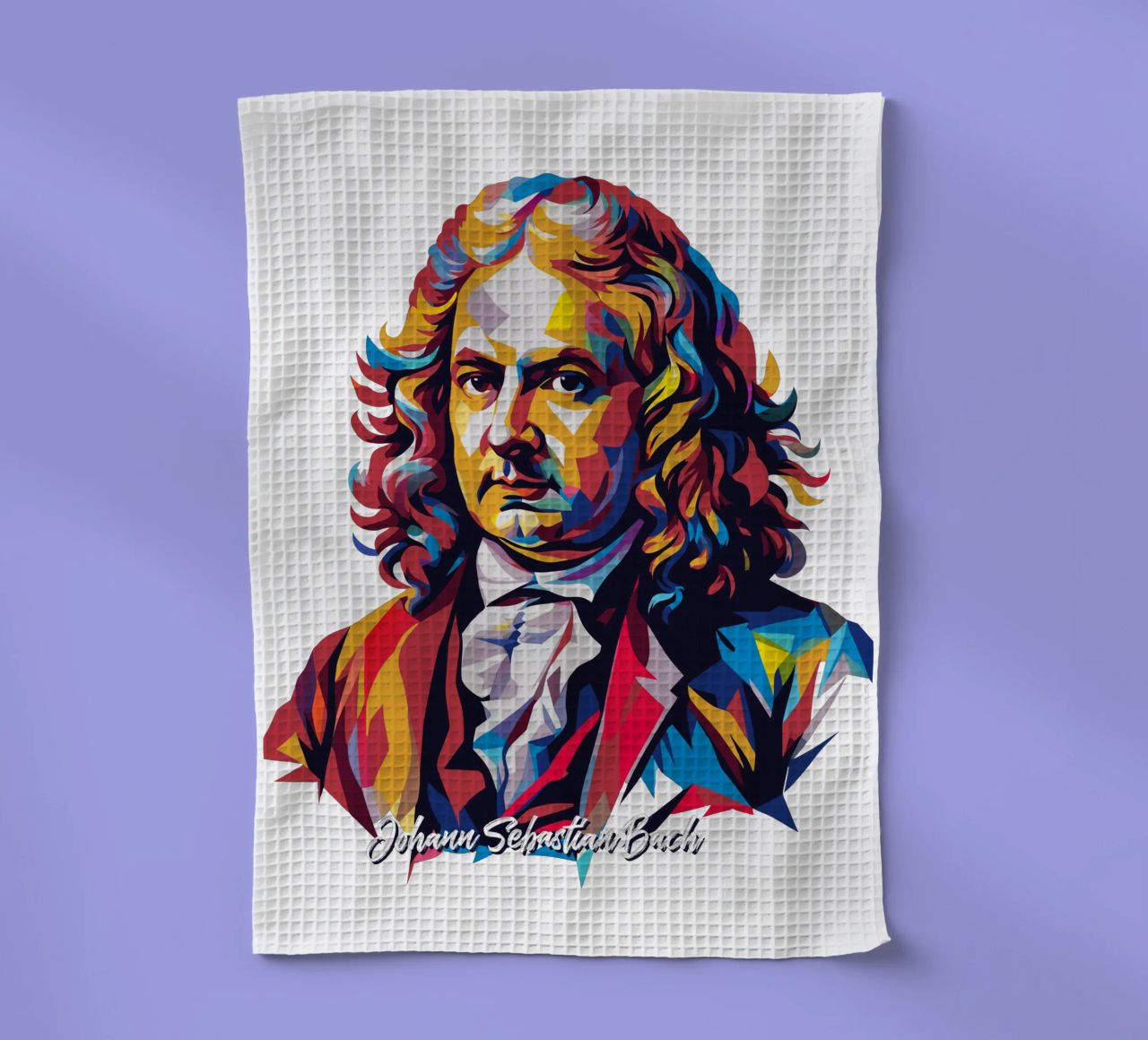 Johann Sebastian Bach in WPAP Pop Art canovaccio da cucina da vectorartnesia