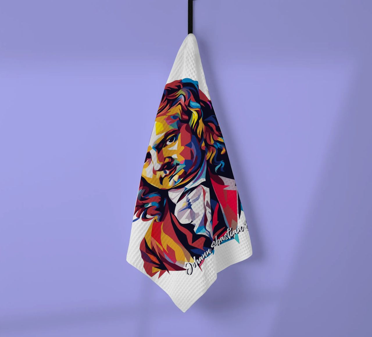Johann Sebastian Bach in WPAP Pop Art canovaccio da cucina da vectorartnesia