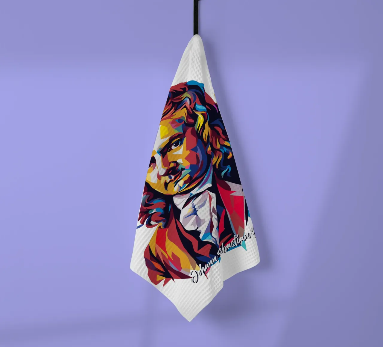 Johann Sebastian Bach in WPAP Pop Art canovaccio da cucina da vectorartnesia
