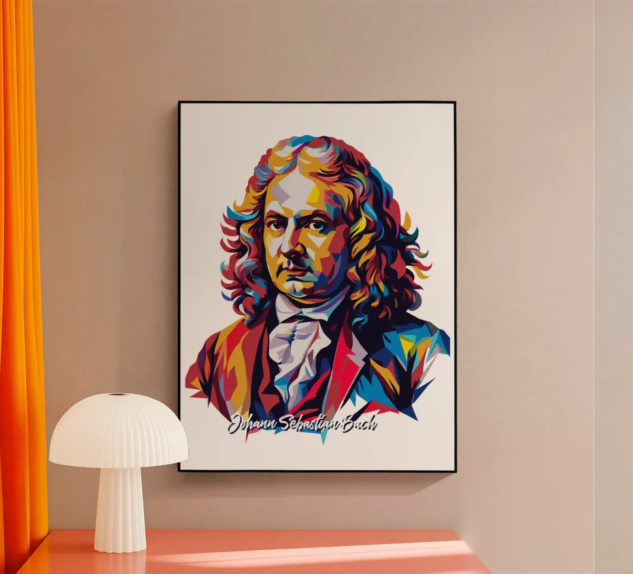 Johann Sebastian Bach in WPAP Pop Art plexiglass da vectorartnesia