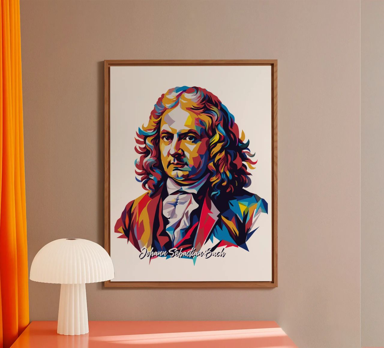 Johann Sebastian Bach in WPAP Pop Art alluminio dibond da vectorartnesia