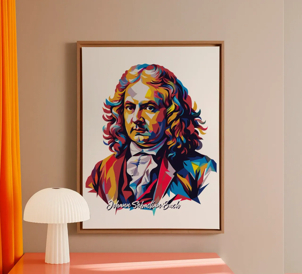 Johann Sebastian Bach in WPAP Pop Art tela da vectorartnesia