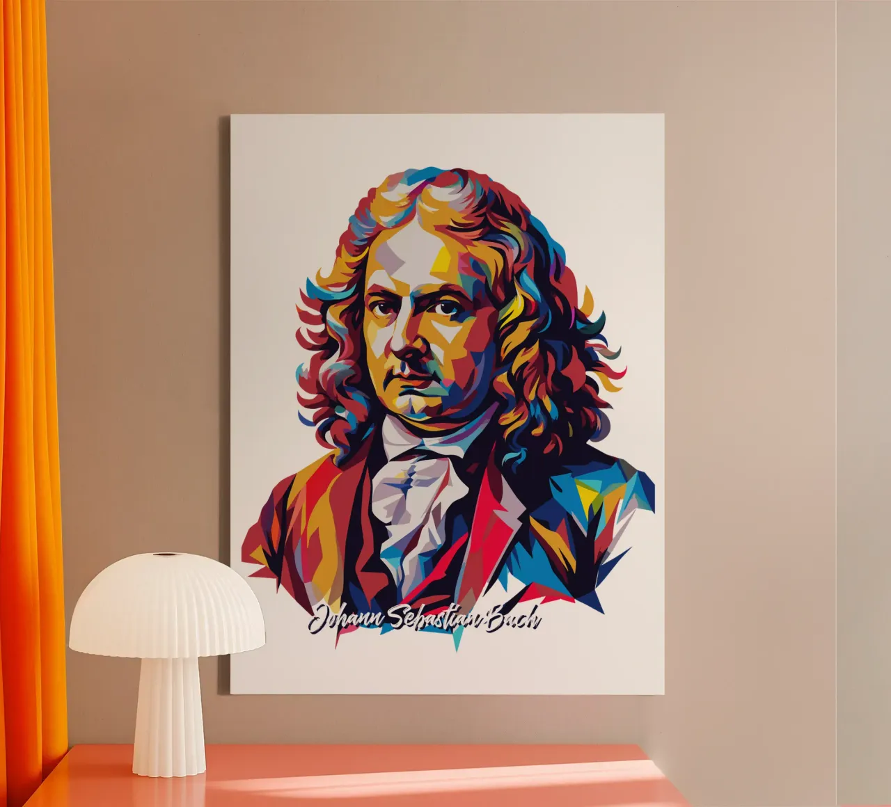 Johann Sebastian Bach in WPAP Pop Art tela da vectorartnesia