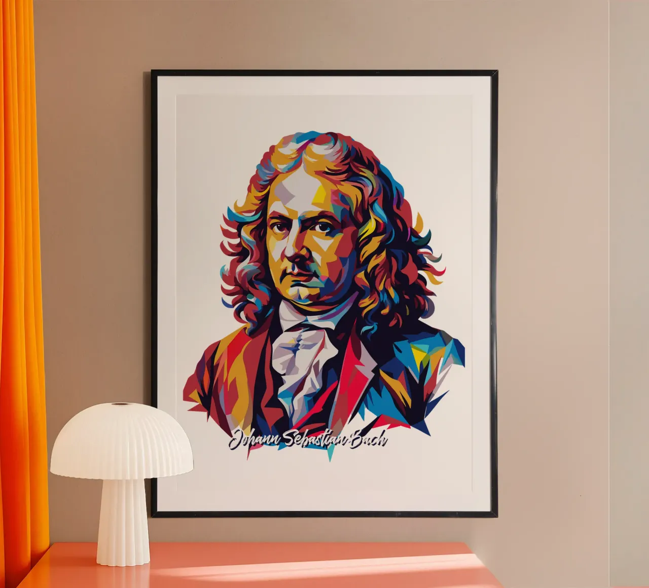 Johann Sebastian Bach in WPAP Pop Art carta hahnemühle da vectorartnesia