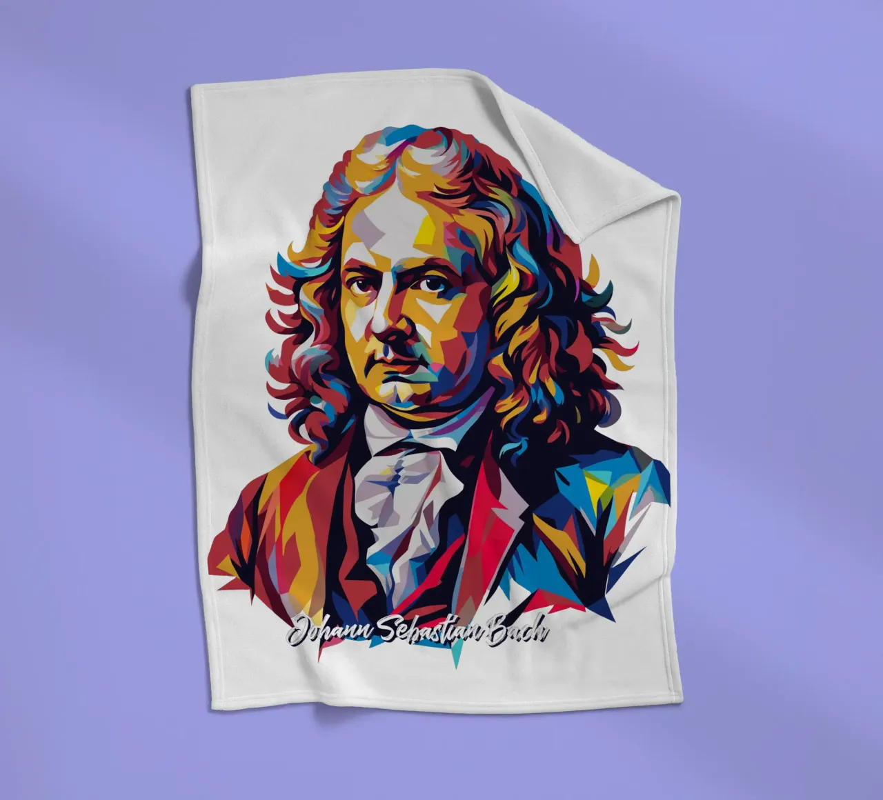 Johann Sebastian Bach in WPAP Pop Art coperta in pile da vectorartnesia