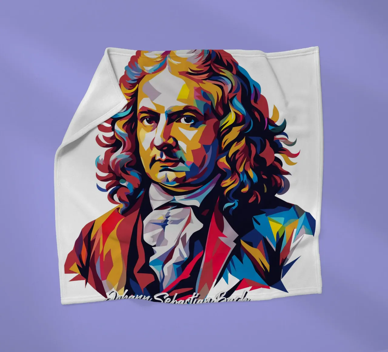 Johann Sebastian Bach in WPAP Pop Art coperta in pile da vectorartnesia