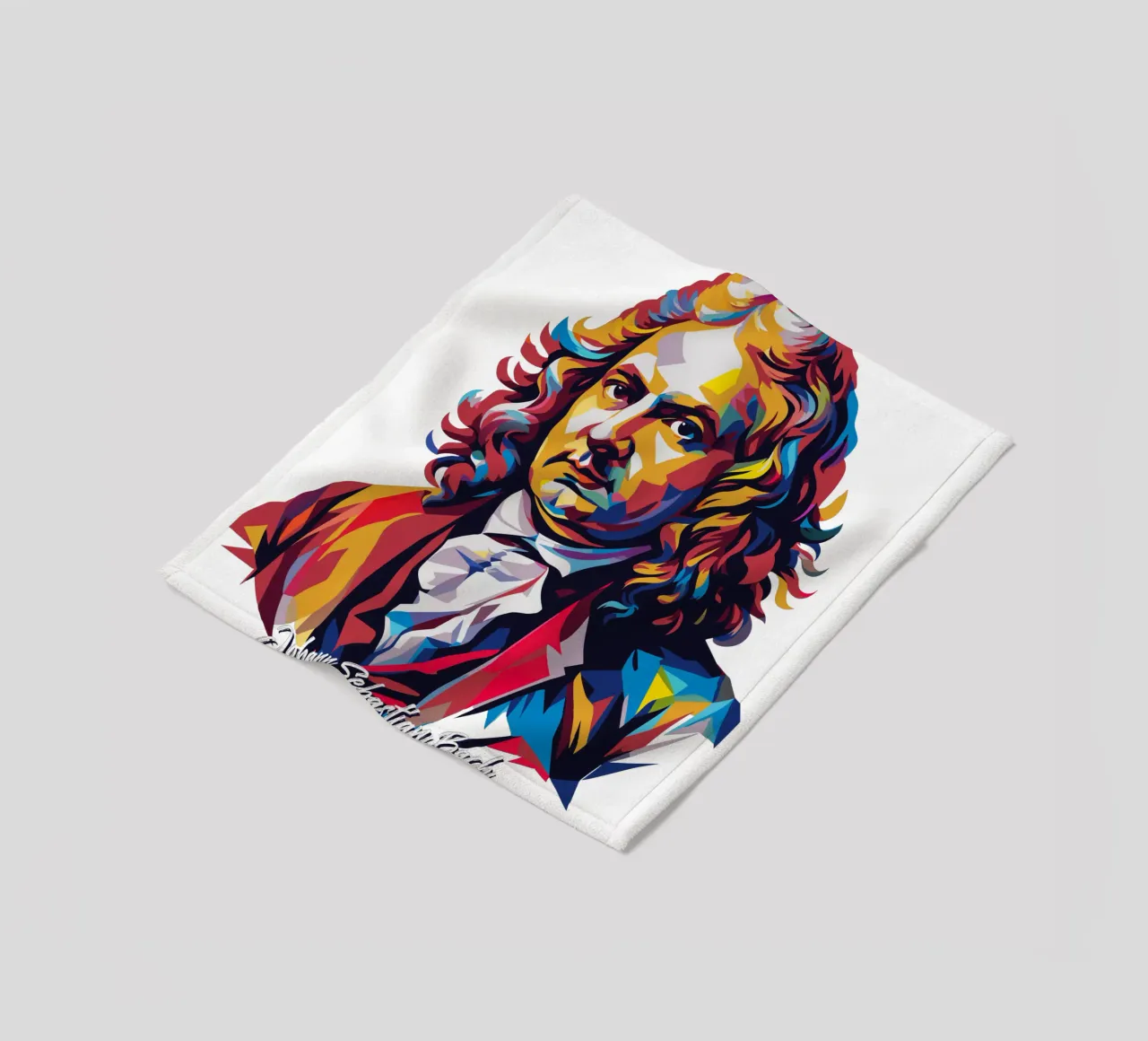 Johann Sebastian Bach in WPAP Pop Art coperta in pile da vectorartnesia