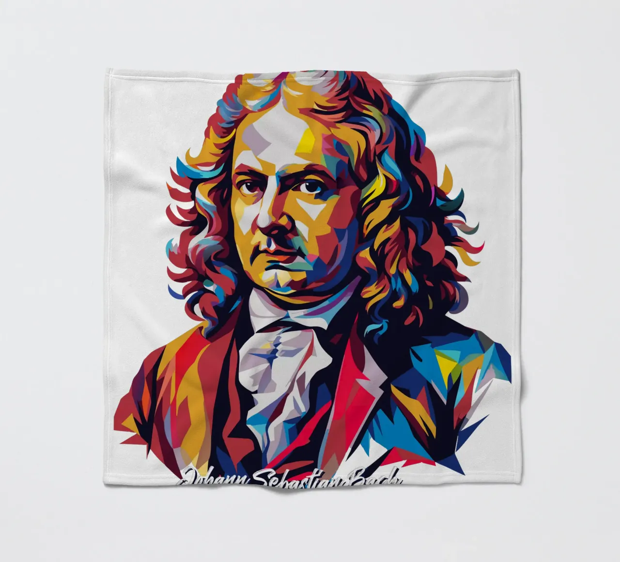 Johann Sebastian Bach in WPAP Pop Art coperta in pile da vectorartnesia