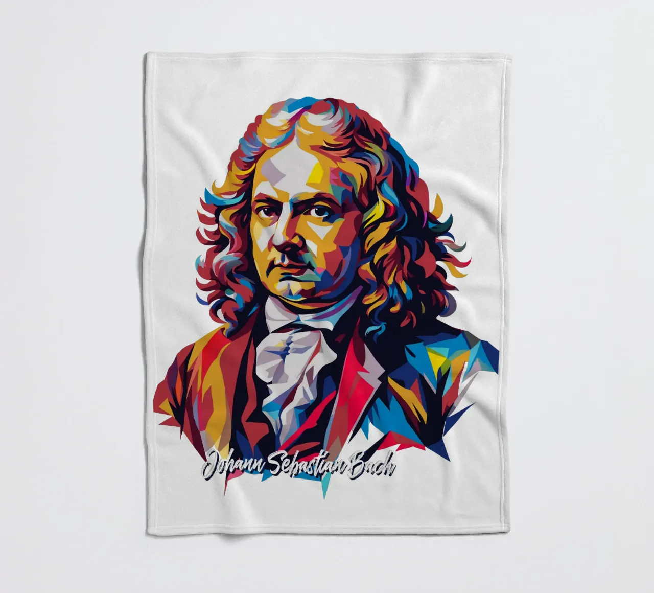 Johann Sebastian Bach in WPAP Pop Art coperta in pile da vectorartnesia