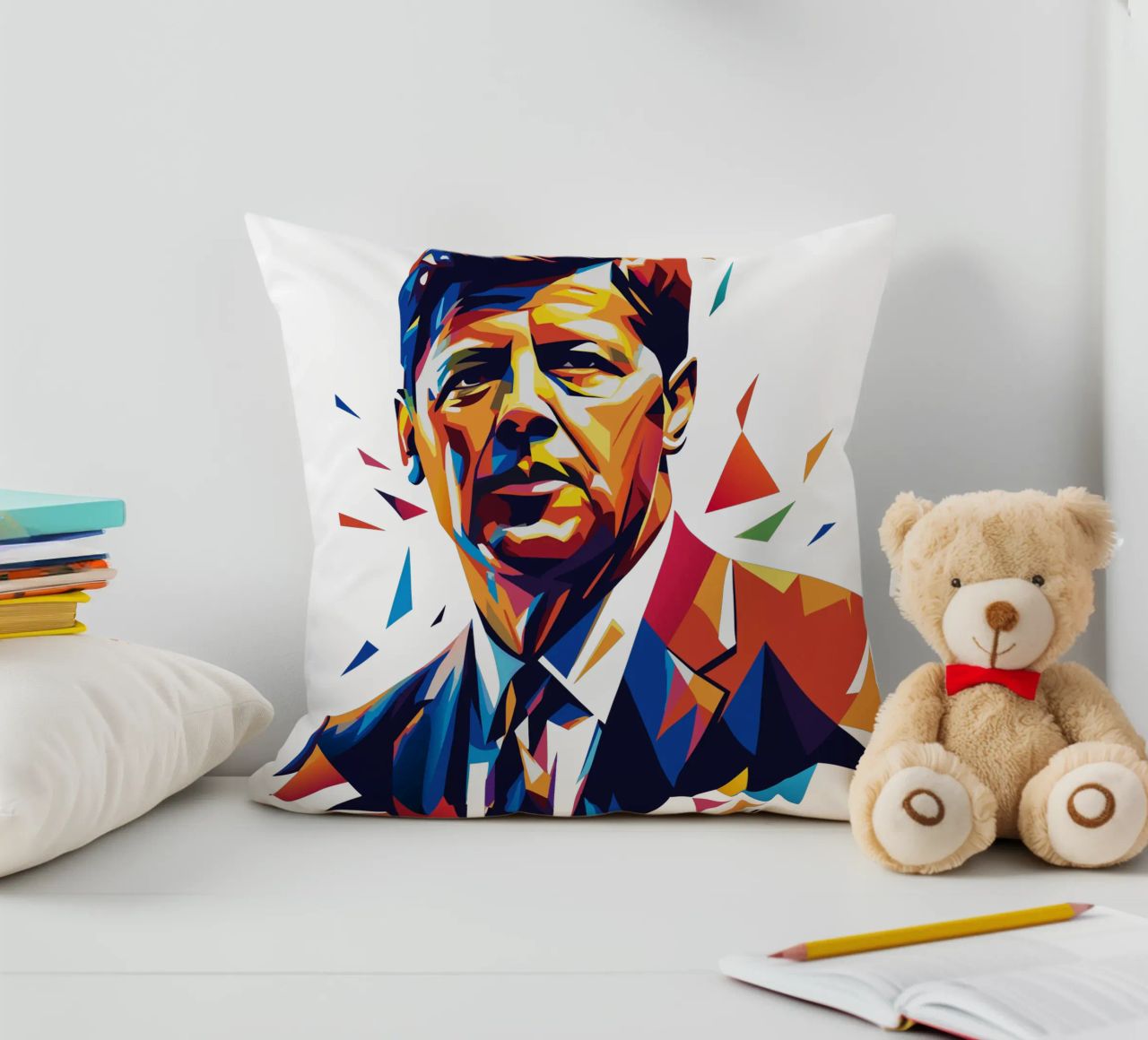 John F. Kennedy WPAP Pop Art cuscino da vectorartnesia