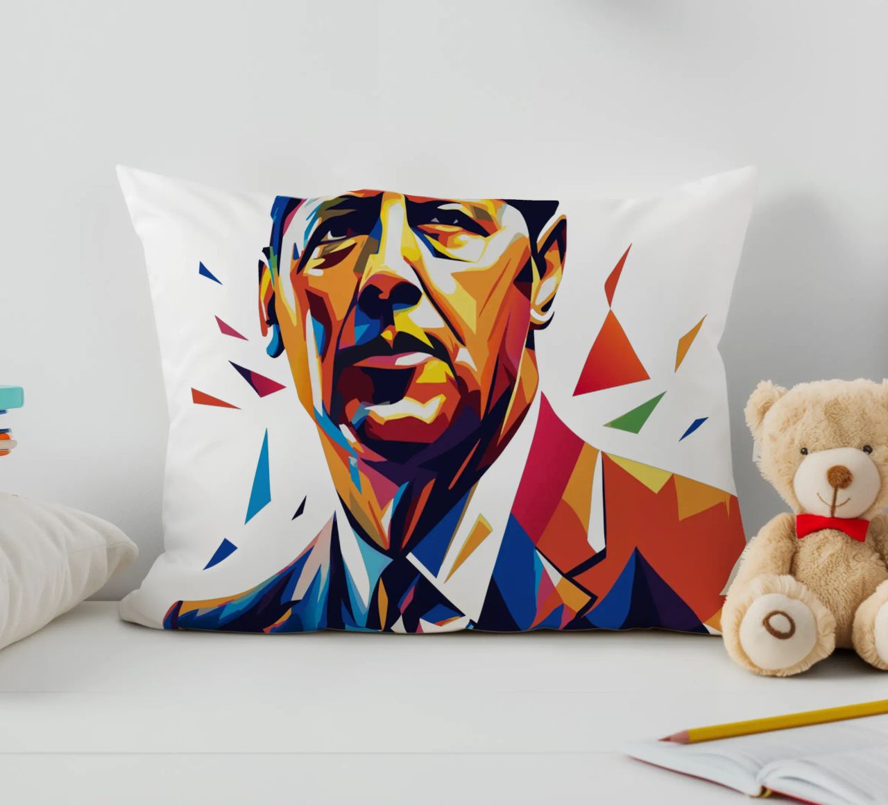 John F. Kennedy WPAP Pop Art cuscino da vectorartnesia
