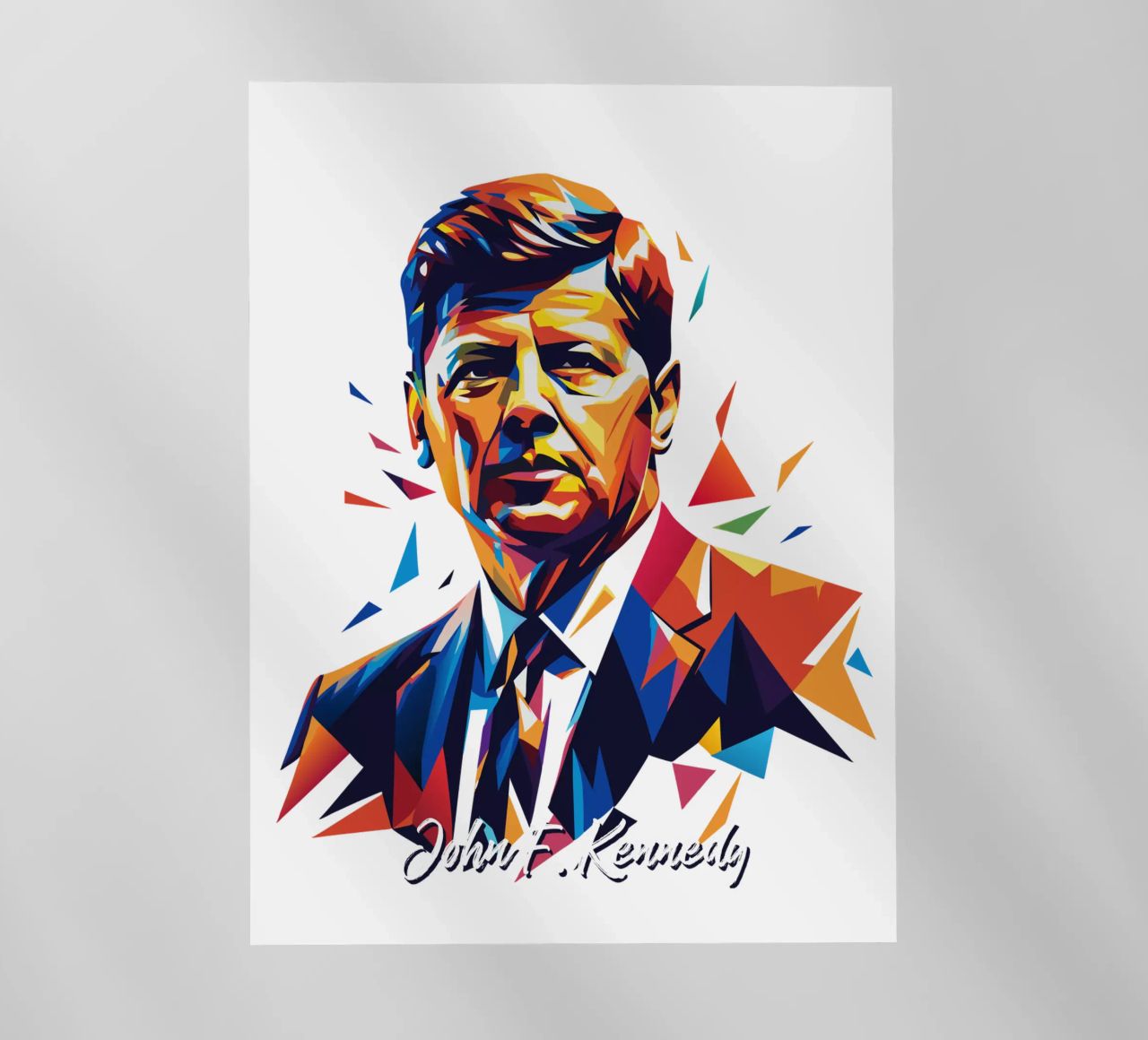 John F. Kennedy WPAP Pop Art pellicola backlit da vectorartnesia