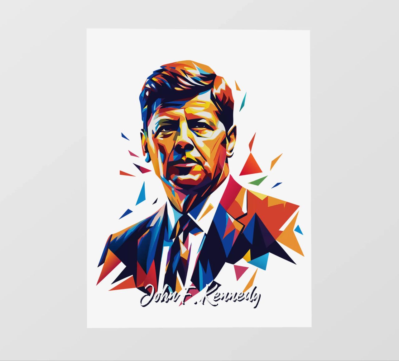 John F. Kennedy WPAP Pop Art pellicola backlit da vectorartnesia