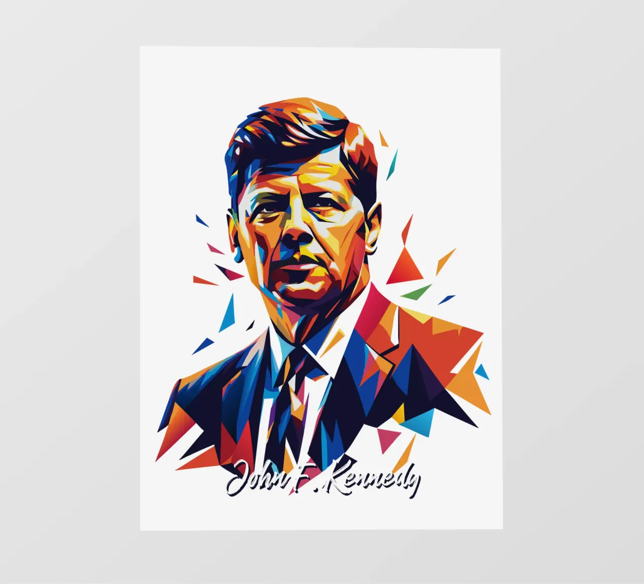 John F. Kennedy WPAP Pop Art pellicola backlit da vectorartnesia
