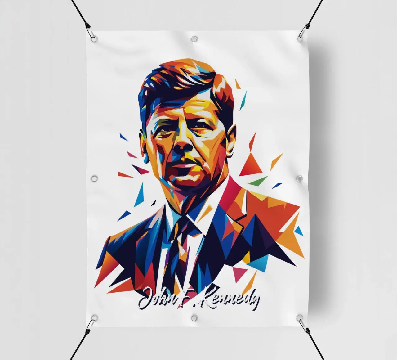 John F. Kennedy WPAP Pop Art telo in pvc da vectorartnesia