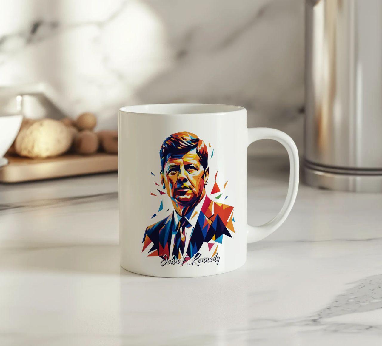 John F. Kennedy WPAP Pop Art tazza in ceramica da vectorartnesia