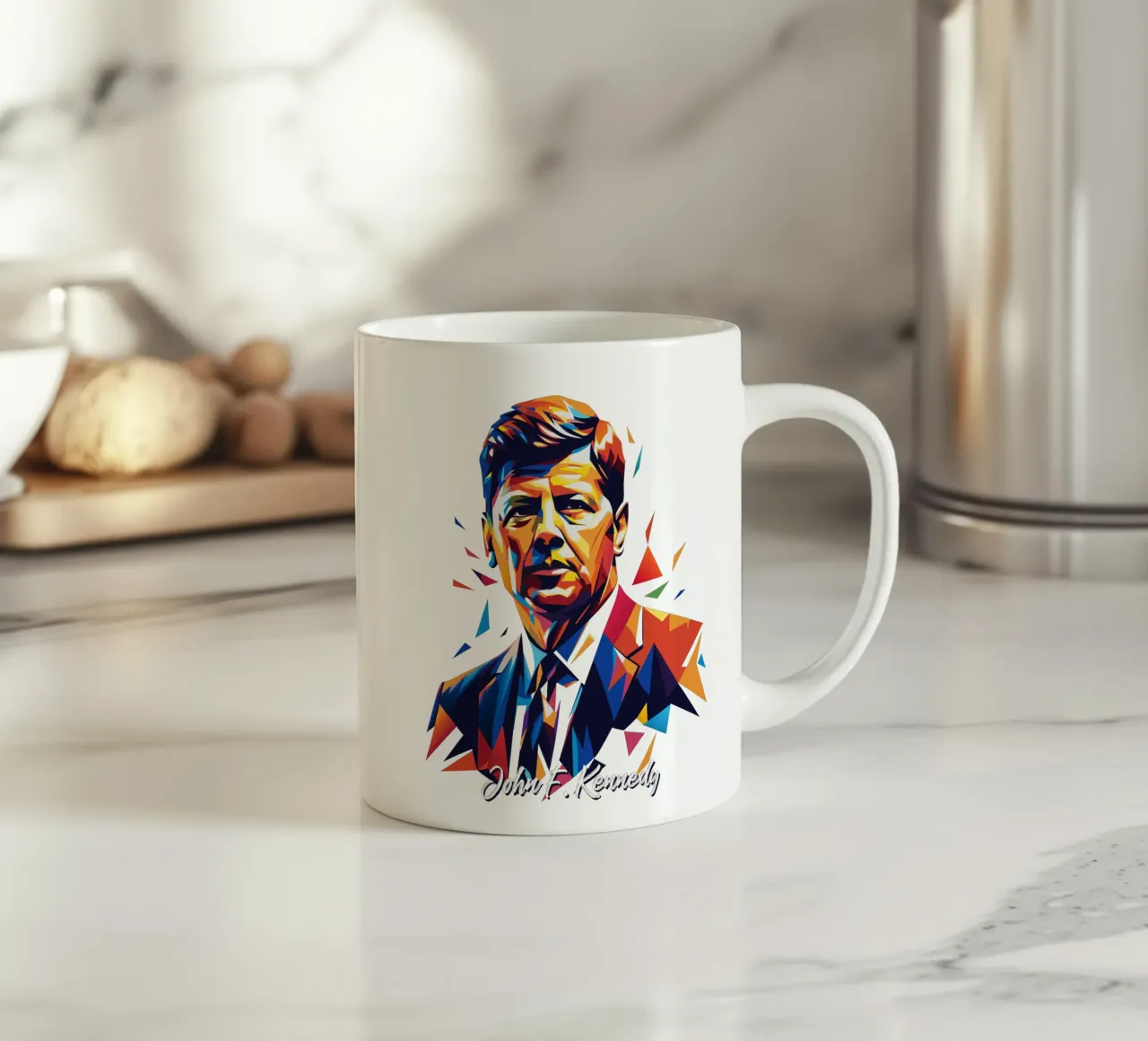 John F. Kennedy WPAP Pop Art tazza in ceramica da vectorartnesia