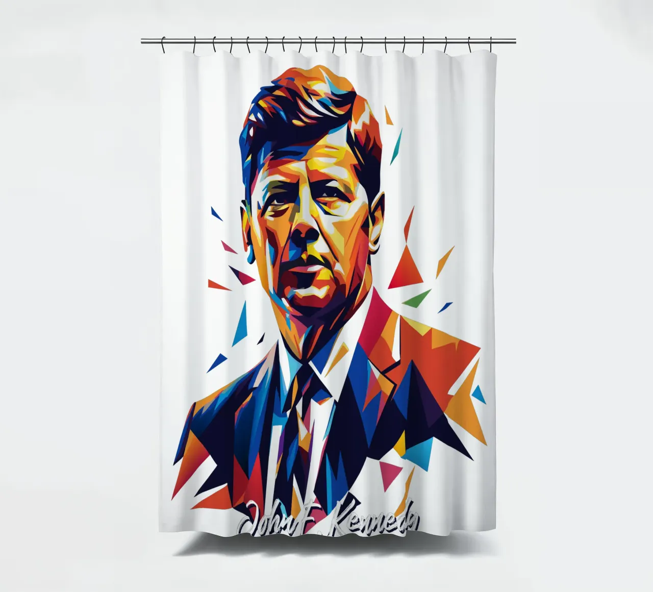 John F. Kennedy WPAP Pop Art tenda da doccia da vectorartnesia