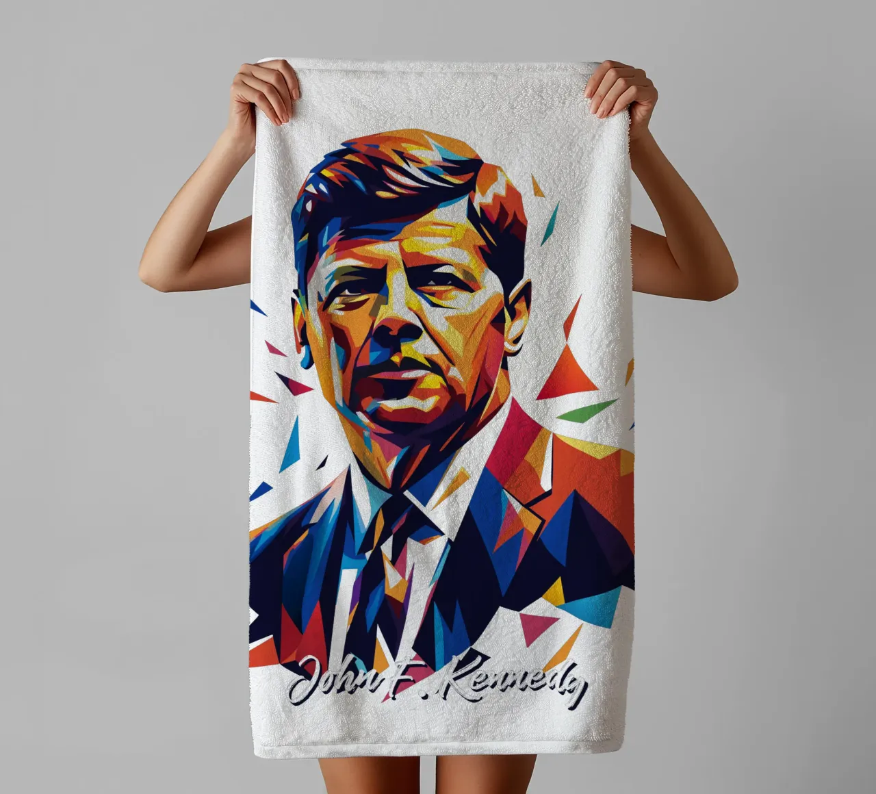 John F. Kennedy WPAP Pop Art asciugamano da bagno da vectorartnesia