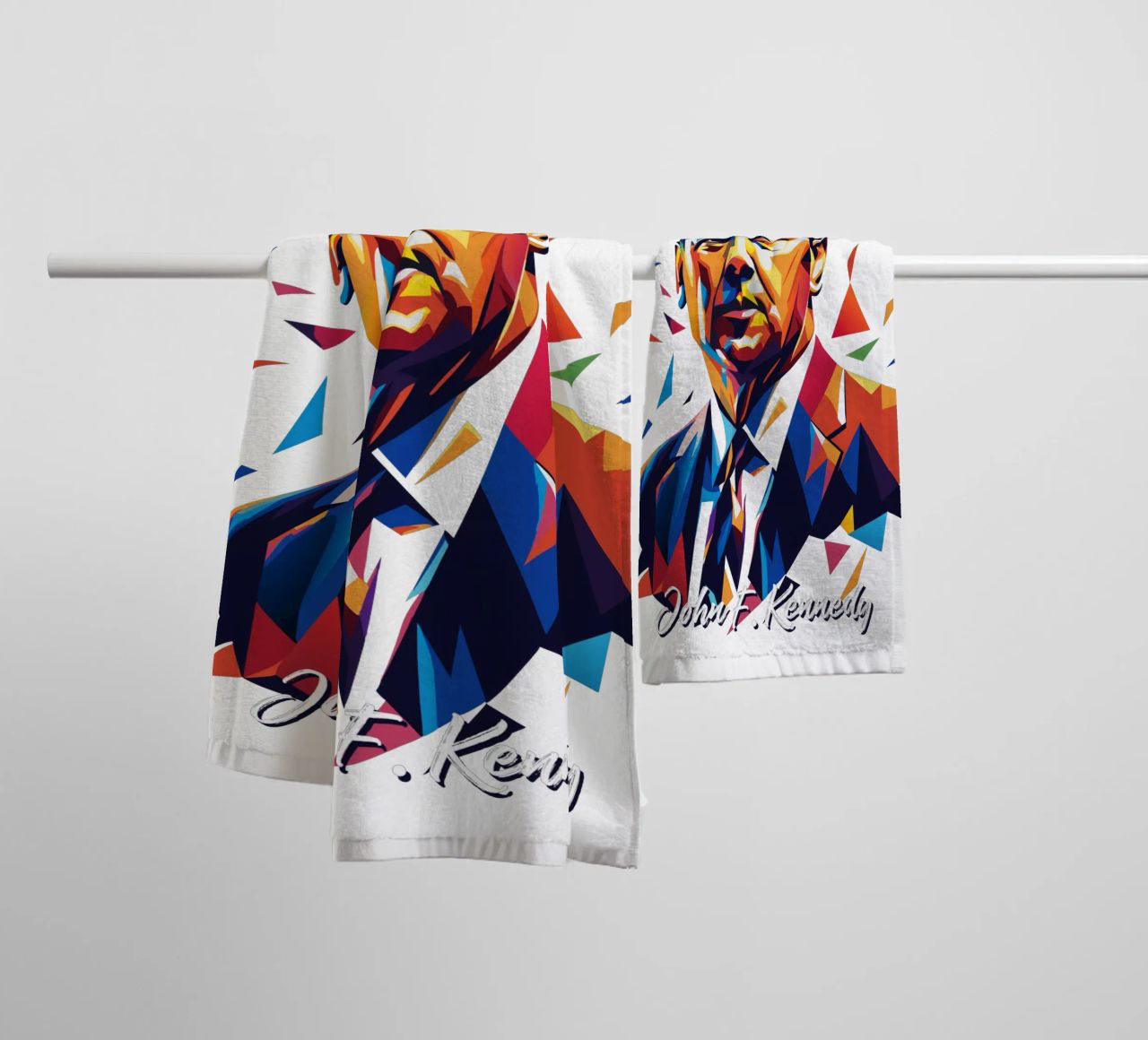 John F. Kennedy WPAP Pop Art asciugamano da bagno da vectorartnesia