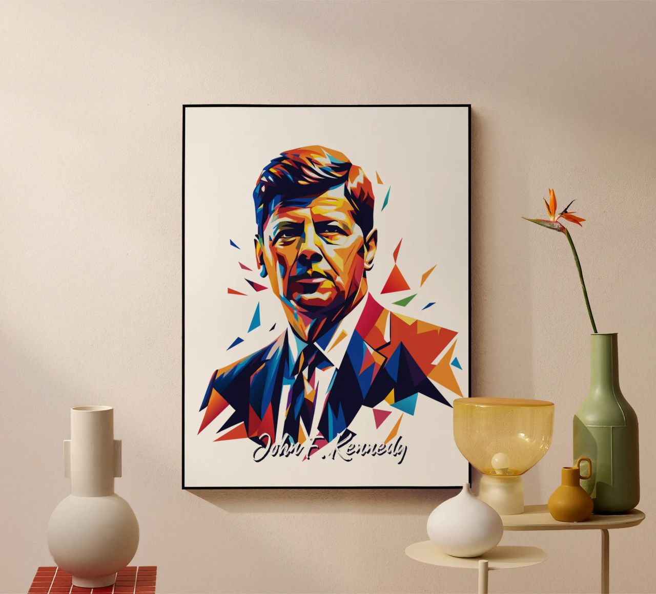 John F. Kennedy WPAP Pop Art plexiglass da vectorartnesia
