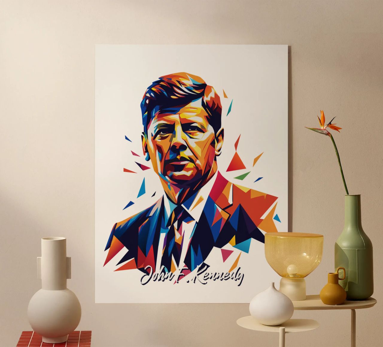 John F. Kennedy WPAP Pop Art plexiglass da vectorartnesia
