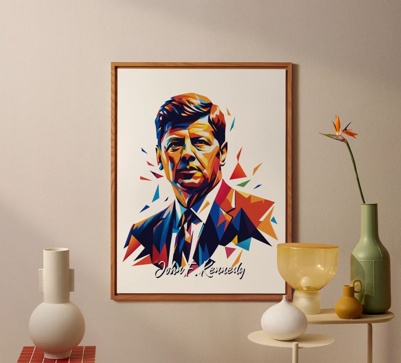 John F. Kennedy WPAP Pop Art alluminio dibond da vectorartnesia